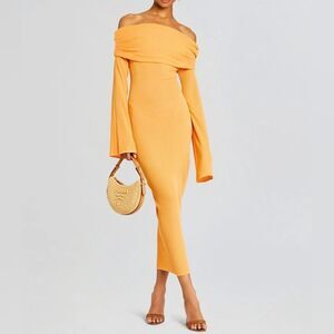 SER.O.YA Tallulah Midi Dress Papaya